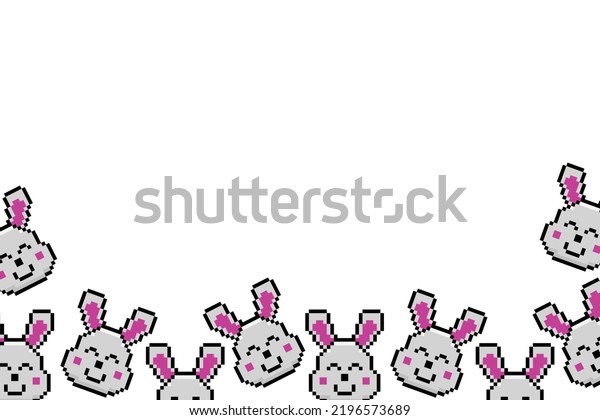 Rabbit Pixel Art Background Design Stock Vector (Royalty Free ...