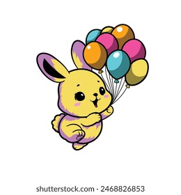 A rabbit playing a ballon by Latfsaaa
