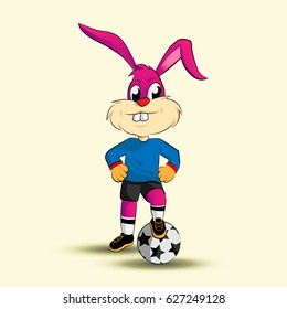 Rabbit Playing Football, Soccer