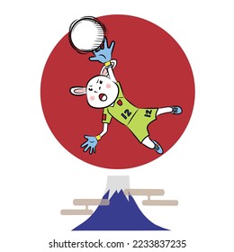 A rabbit plays goalkeeper in soccer.