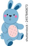 Rabbit Plush Toy Vector Illustration