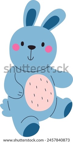 Rabbit Plush Toy Vector Illustration