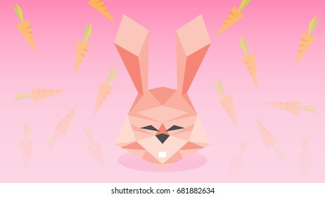 Rabbit Polygon Carrot vector