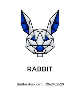 Rabbit with polygon style design vector 