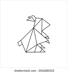 Rabbit Polygonal Lines Illustration for Logo or Graphic Design Element. Vector Illustration