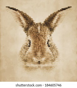 Rabbit portrait made of geometrical shapes - Vintage Design