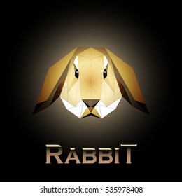 rabbit portrait triangular style
