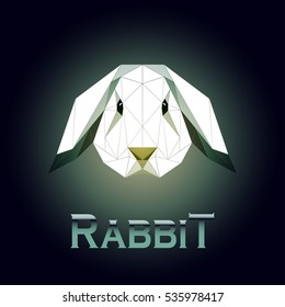 rabbit portrait triangular style