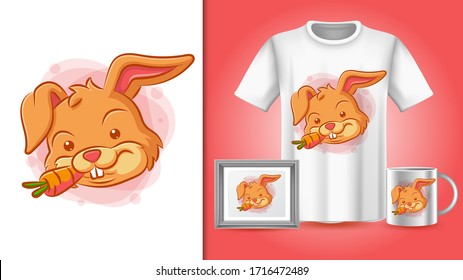 Rabbit poster , T-shirt  and merchandising