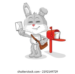 the rabbit postman vector. cartoon character