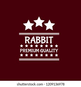 Rabbit premium quality badge. premium quality package label. vintage stamp. designed for butcher shop