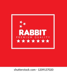 Rabbit premium quality badge. premium quality package label. vintage stamp. designed for butcher shop