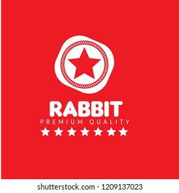 Rabbit premium quality badge. premium quality package label. vintage stamp. designed for butcher shop