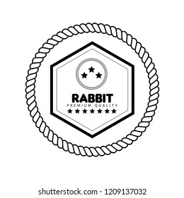 Rabbit premium quality badge. premium quality package label. vintage stamp. designed for butcher shop