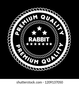 Rabbit premium quality badge. premium quality package label. vintage stamp. designed for butcher shop