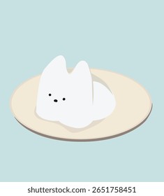 rabbit pudding.Rabbit pudding on plate