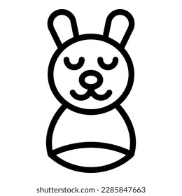 Rabbit puppet icon outline vector. Show toy. Stage doll