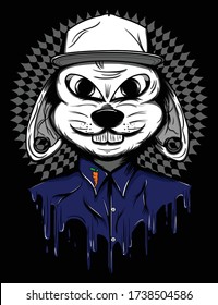 rabbit rebel gangster illustration art