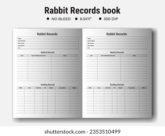 Rabbit Records Book Or Note Book Kdp Interior