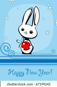 rabbit with a red ball