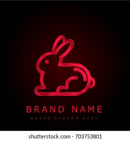 Rabbit red chromium metallic logo