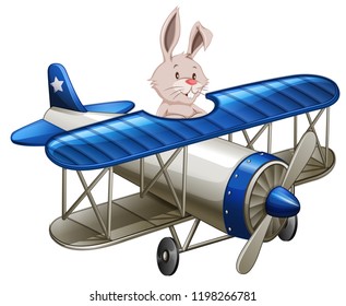 Ilustración de un avión de equitación de conejo