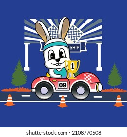 rabbit road works adventure slogan tee design graphic art vector