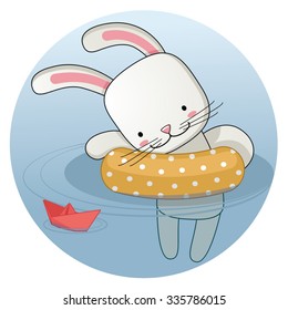 rabbit with a rubber ring