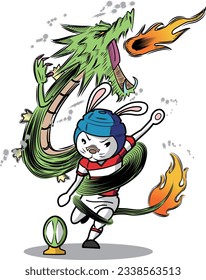 Rabbit rugby player who plays like a dragon