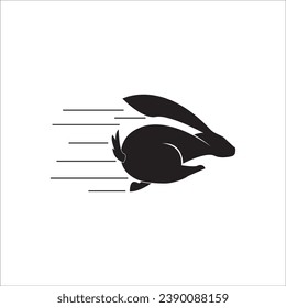 RABBIT RUN ICON VECTOR ILLUSTRATION SYMBOL DESIGN