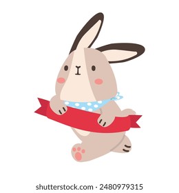 Rabbit running to the finish line