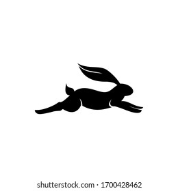 Rabbit Running logo template vector icon symbol illustration