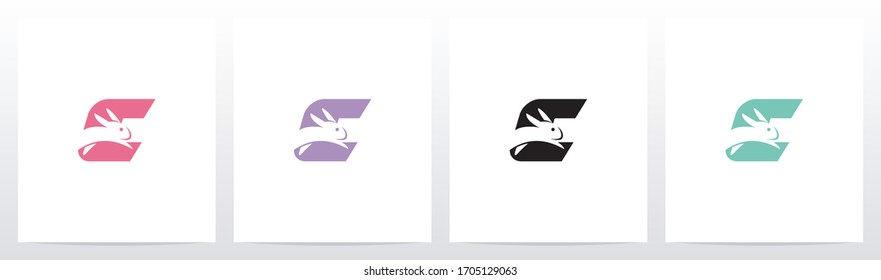 Rabbit Running On Letter Logo Design C