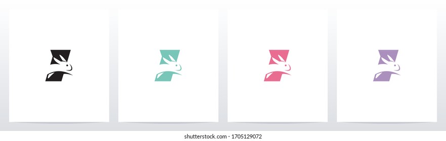 Rabbit Running On Letter Logo Design I