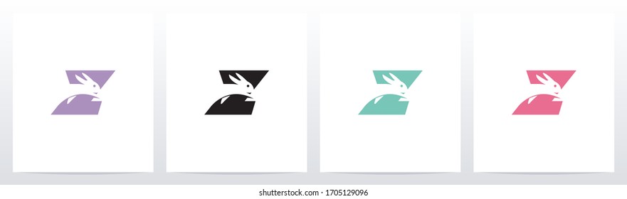 Conejo En Ejecución Con El Diseño De Logotipo Letra Z