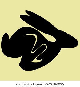 a rabbit is running with the theme of a persistent silhouette when being chased by a predator