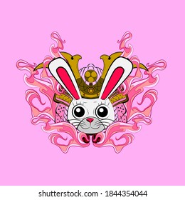 rabbit samurai, illustration design for sukajan is mean japan traditional cloth or t-shirt with digital hand drawn Embroidery Men T-shirts Summer Casual Short Sleeve Hip Hop T Shirt Streetwear