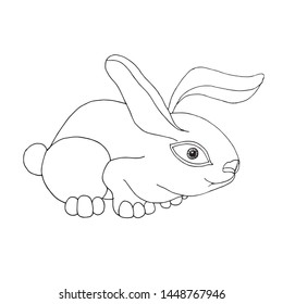 Rabbit scetch cartoons illustration object isolated design element stock vector illustration for web, for print