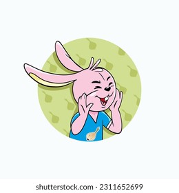 rabbit screaming picture vector illustrator
