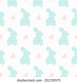 Rabbit seamless background. Vector illustration.