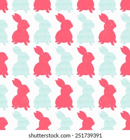 Rabbit seamless background. Vector illustration.