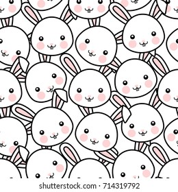 Rabbit Seamless Pattern Background, Easter Vector illustration