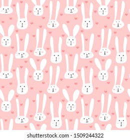 Rabbit seamless pattern background. Vector illustration.