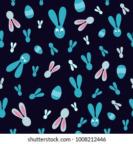 Rabbit seamless pattern. Easter bunny, holiday packing