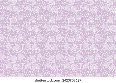 Rabbit Seamless pattern with unique abstract geometric vector