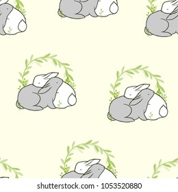 Rabbit seamless pattern. Vector.