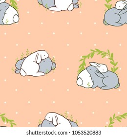 Rabbit seamless pattern. Vector.