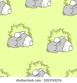 Rabbit seamless pattern. Vector.