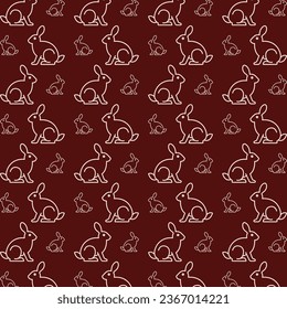 Rabbit seamless pattern vector illustration of animal