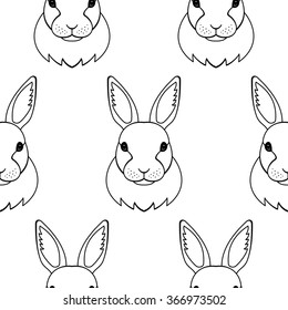 Rabbit seamless pattern. Vector illustration of seamless pattern with abstract rabbits